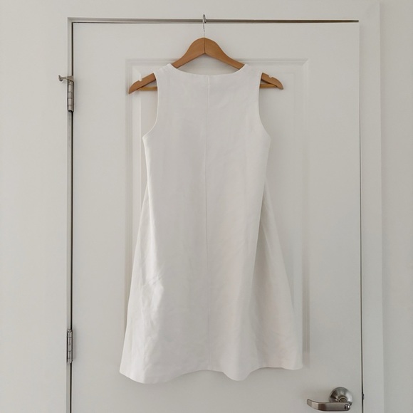 COS Sleeveless A-Line Tent Dress Cotton Blend Minimalist Neutral - Picture 2 of 6